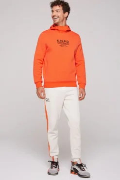 CAMP DAVID & SOCCX Hoodie im Materialmix mit Artwork und Rückentasche signal orange signalorange Best