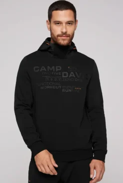 CAMP DAVID & SOCCX Hoodie im Materialmix mit Artwork und Rückentasche black Fashion