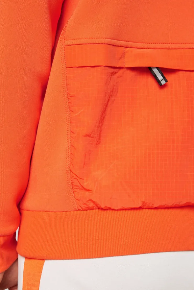 CAMP DAVID & SOCCX Hoodie im Materialmix mit Artwork und Rückentasche signal orange signalorange Discount