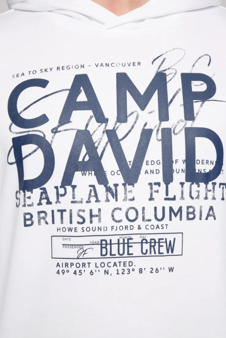 CAMP DAVID & SOCCX Hoodie mit Label Print opticwhite Outlet