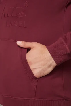 CAMP DAVID & SOCCX Hoodie mit tonigem Logo Artwork burgundy New
