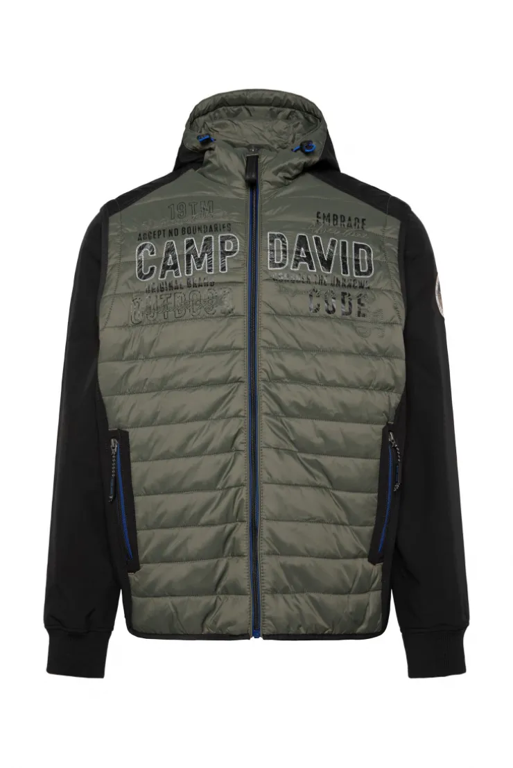 CAMP DAVID & SOCCX 2-in-1 Softshelljacke mit abtrennbaren Ärmeln forest khaki / black Flash Sale
