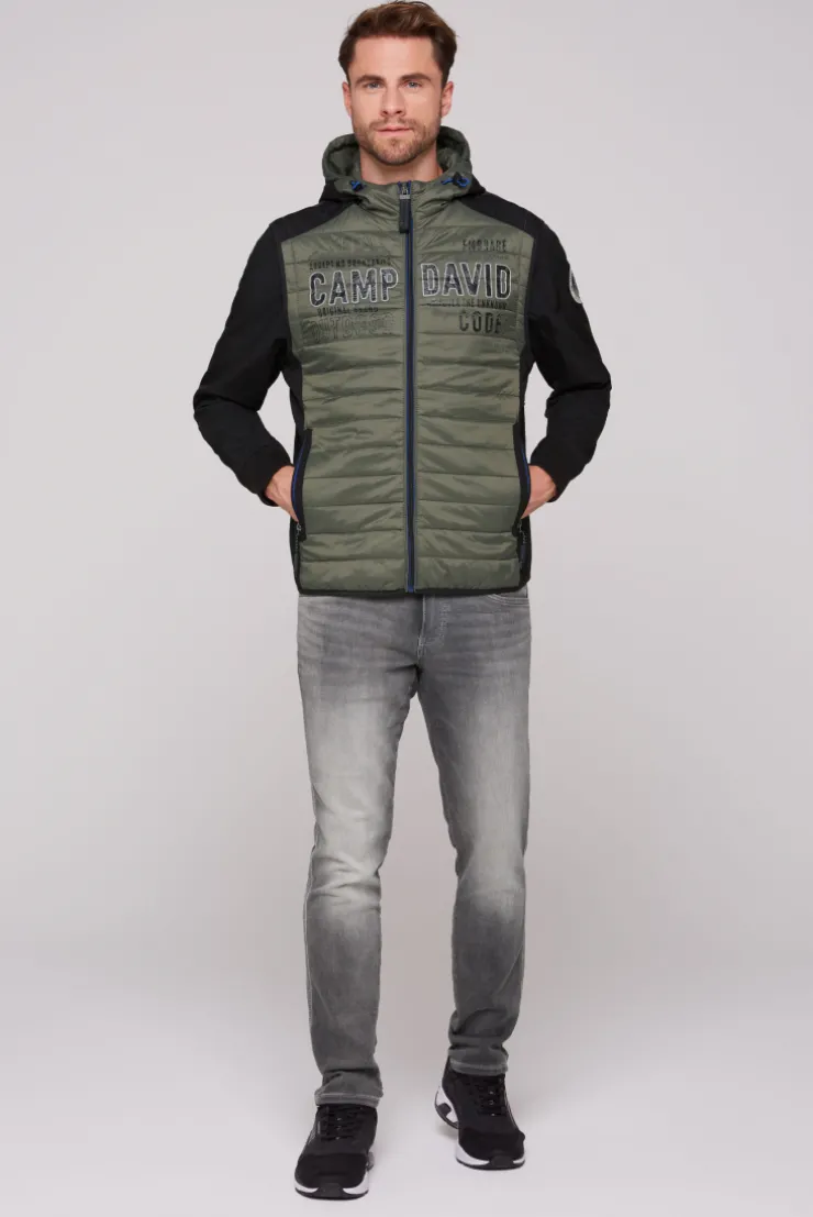 CAMP DAVID & SOCCX 2-in-1 Softshelljacke mit abtrennbaren Ärmeln forest khaki / black Flash Sale