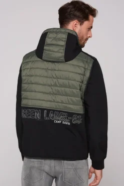 CAMP DAVID & SOCCX 2-in-1 Softshelljacke mit abtrennbaren Ärmeln forest khaki / black Flash Sale