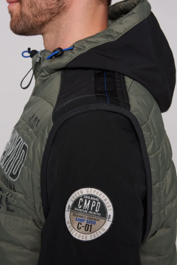 CAMP DAVID & SOCCX 2-in-1 Softshelljacke mit abtrennbaren Ärmeln forest khaki / black Flash Sale