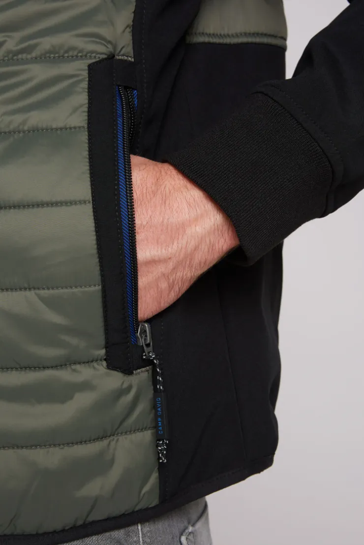 CAMP DAVID & SOCCX 2-in-1 Softshelljacke mit abtrennbaren Ärmeln forest khaki / black Flash Sale