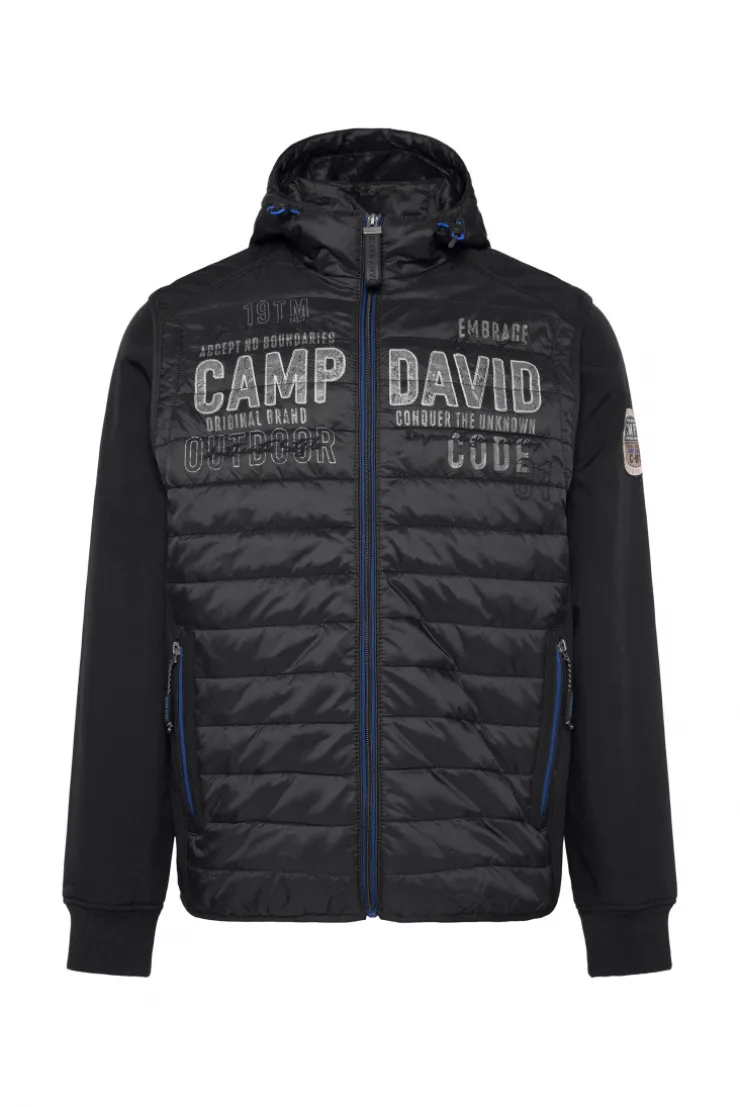 CAMP DAVID & SOCCX 2-in-1 Softshelljacke mit abtrennbaren Ärmeln / black Clearance