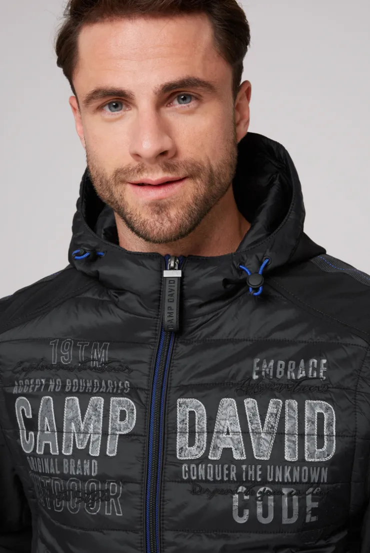 CAMP DAVID & SOCCX 2-in-1 Softshelljacke mit abtrennbaren Ärmeln / black Clearance