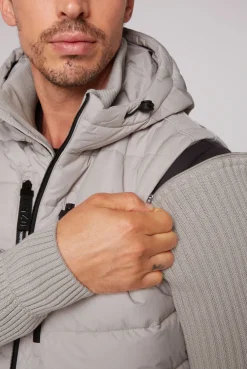 CAMP DAVID & SOCCX 2-in-1 Steppweste mit abtrennbaren Ärmeln light grey lightgrey Discount