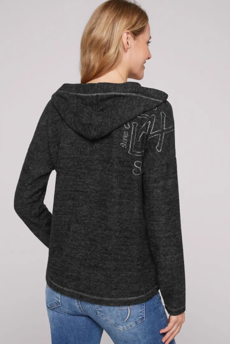 CAMP DAVID & SOCCX Kapuzenpullover aus Flauschstrick black Clearance