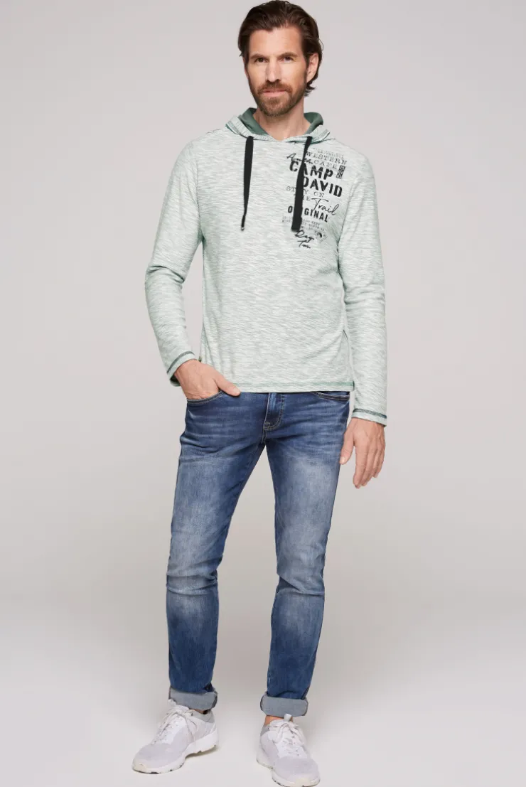 CAMP DAVID & SOCCX Kapuzenshirt mit Brusttasche und Logo Print teal Hot