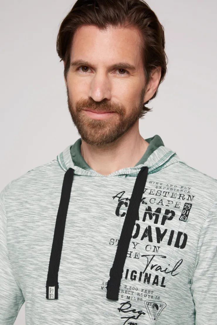 CAMP DAVID & SOCCX Kapuzenshirt mit Brusttasche und Logo Print teal Hot