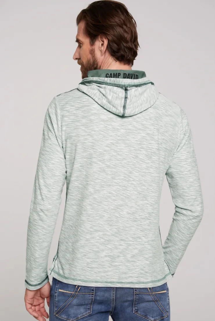 CAMP DAVID & SOCCX Kapuzenshirt mit Brusttasche und Logo Print teal Hot