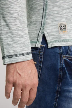 CAMP DAVID & SOCCX Kapuzenshirt mit Brusttasche und Logo Print teal Hot