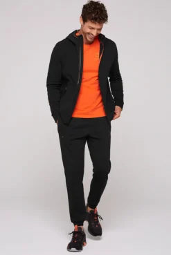 CAMP DAVID & SOCCX Kapuzensweatjacke im Materialmix mit Rubber Prints black Clearance