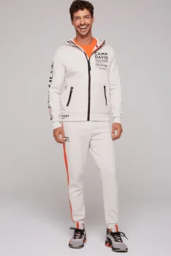 CAMP DAVID & SOCCX Kapuzensweatjacke im Materialmix mit Rubber Prints shell Sale