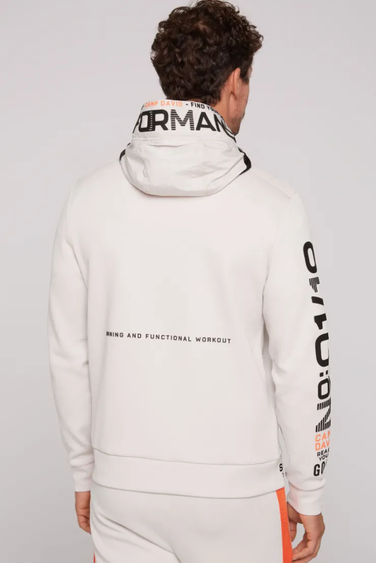 CAMP DAVID & SOCCX Kapuzensweatjacke im Materialmix mit Rubber Prints shell Sale