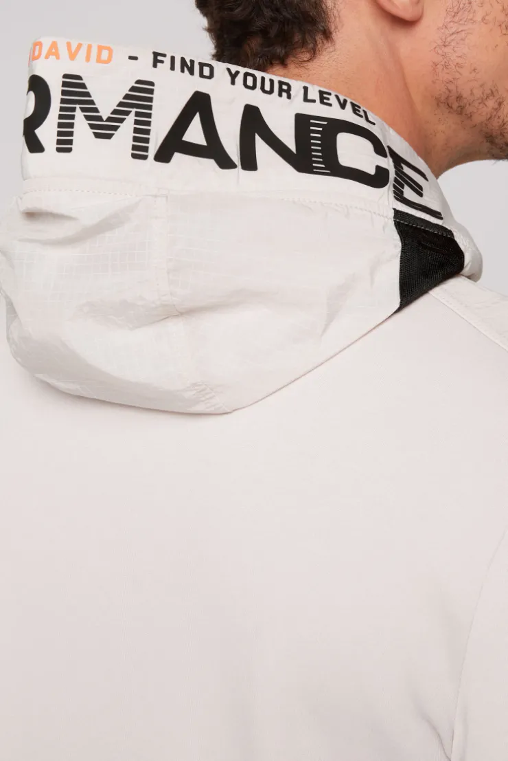 CAMP DAVID & SOCCX Kapuzensweatjacke im Materialmix mit Rubber Prints shell Sale