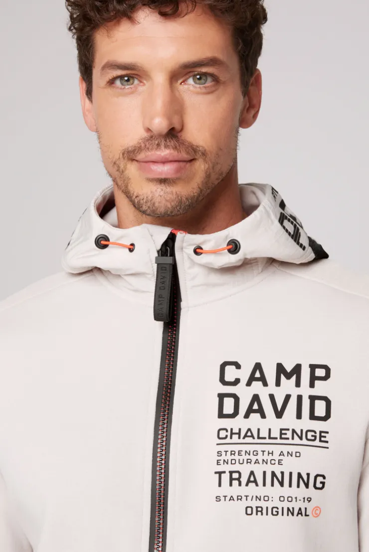 CAMP DAVID & SOCCX Kapuzensweatjacke im Materialmix mit Rubber Prints shell Shop