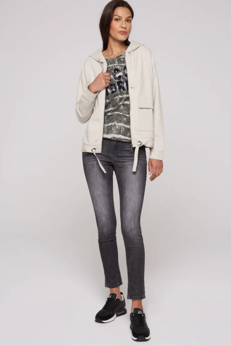 CAMP DAVID & SOCCX Kapuzensweatjacke mit einer Klappentasche stone beige stonebeige Clearance