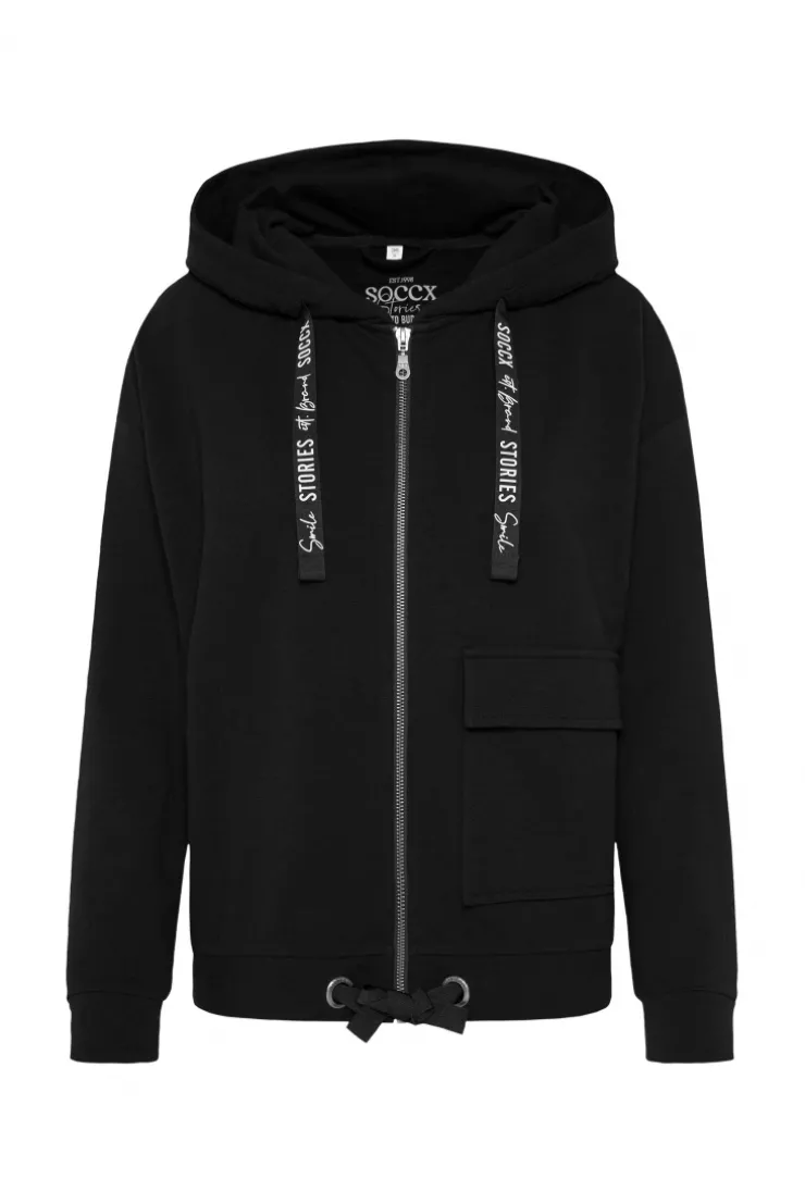 CAMP DAVID & SOCCX Kapuzensweatjacke mit einer Klappentasche black Sale