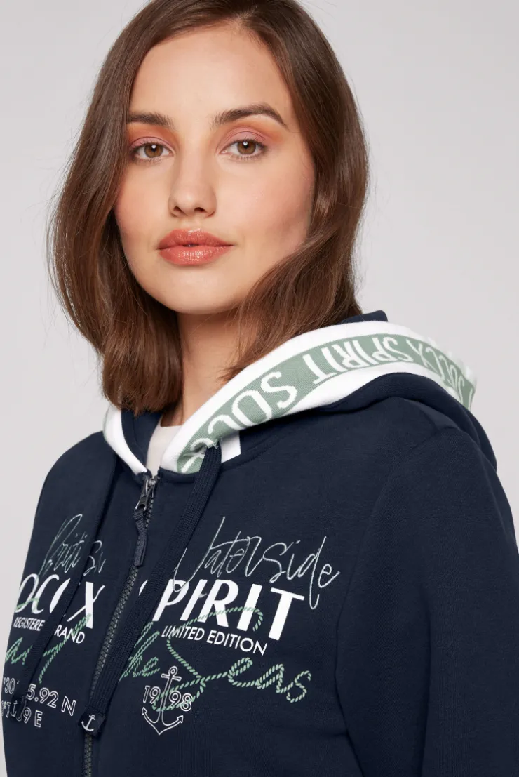 CAMP DAVID & SOCCX Kapuzensweatjacke mit Intarsia-Logo-Details blue navy bluenavy Hot