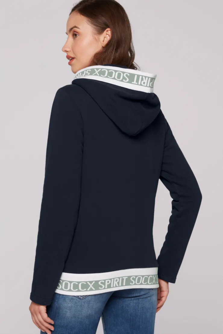 CAMP DAVID & SOCCX Kapuzensweatjacke mit Intarsia-Logo-Details blue navy bluenavy Hot