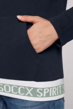 CAMP DAVID & SOCCX Kapuzensweatjacke mit Intarsia-Logo-Details blue navy bluenavy Hot