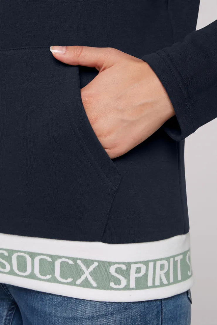 CAMP DAVID & SOCCX Kapuzensweatjacke mit Intarsia-Logo-Details blue navy bluenavy Hot