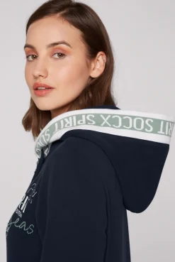 CAMP DAVID & SOCCX Kapuzensweatjacke mit Intarsia-Logo-Details blue navy bluenavy Hot