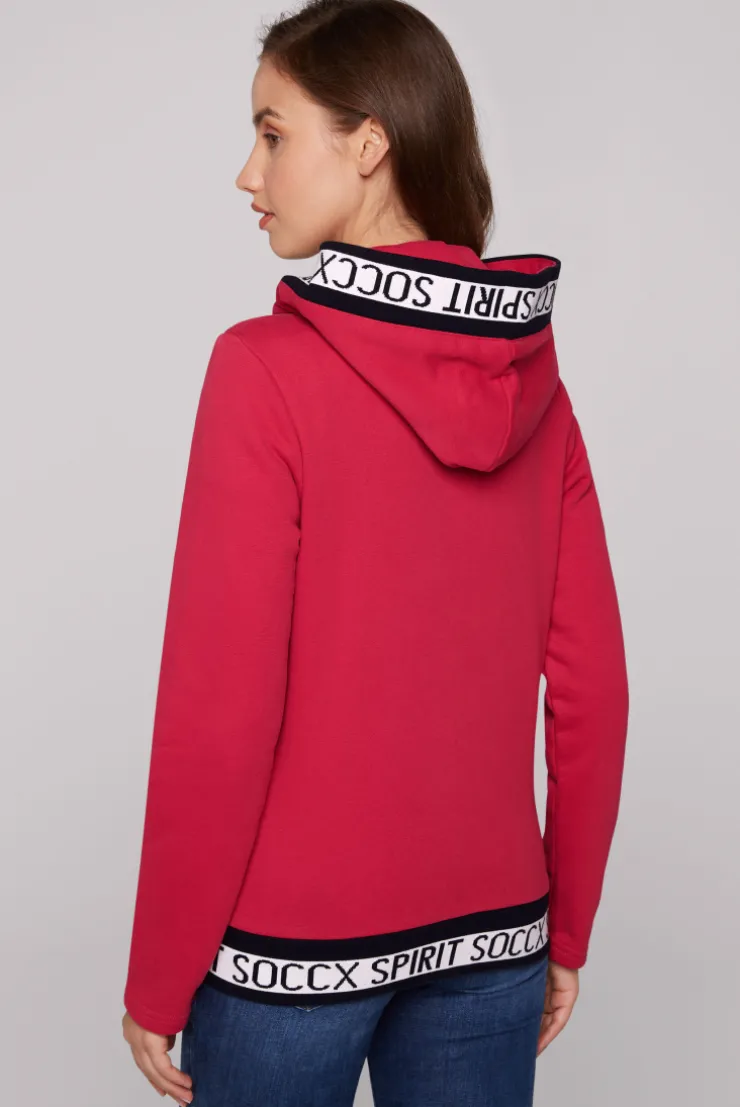 CAMP DAVID & SOCCX Kapuzensweatjacke mit Intarsia-Logo-Details clear red clearred Best Sale