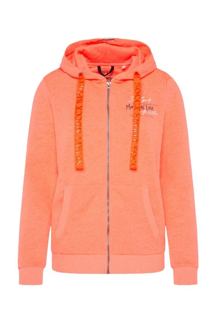 CAMP DAVID & SOCCX Kapuzensweatjacke mit Rückenprint neon orange neonorange Discount
