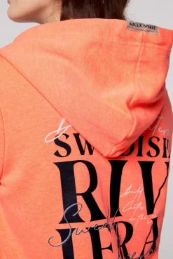 CAMP DAVID & SOCCX Kapuzensweatjacke mit Rückenprint neon orange neonorange Discount