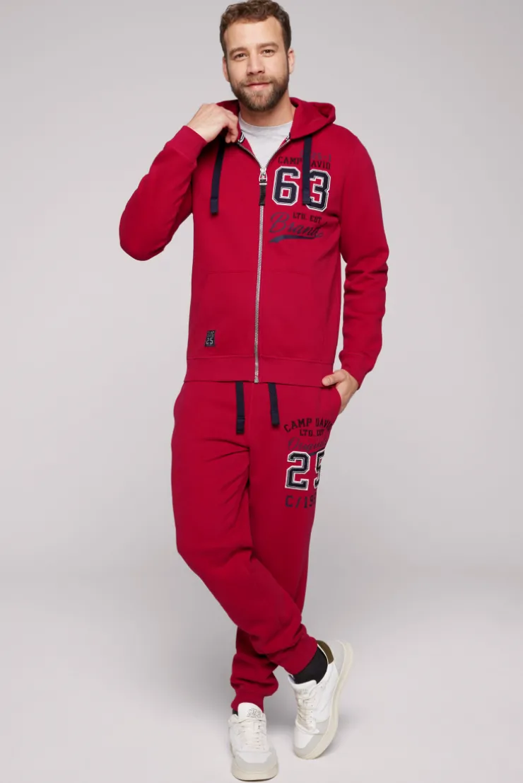 CAMP DAVID & SOCCX Kapuzensweatjacke mit Retro-Artwork royal red royalred Sale