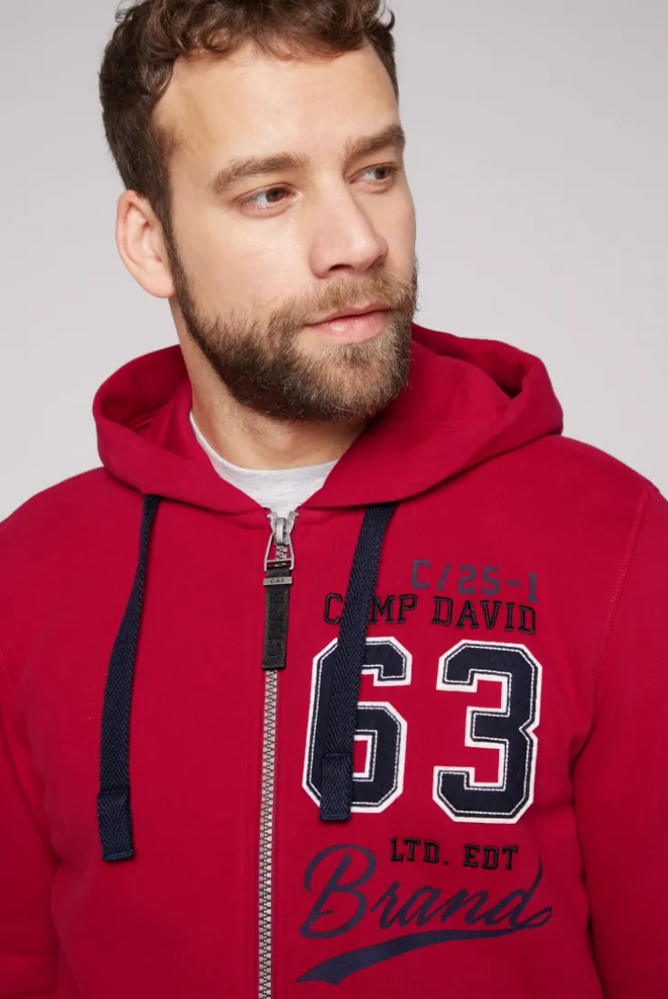 CAMP DAVID & SOCCX Kapuzensweatjacke mit Retro-Artwork royal red royalred Sale