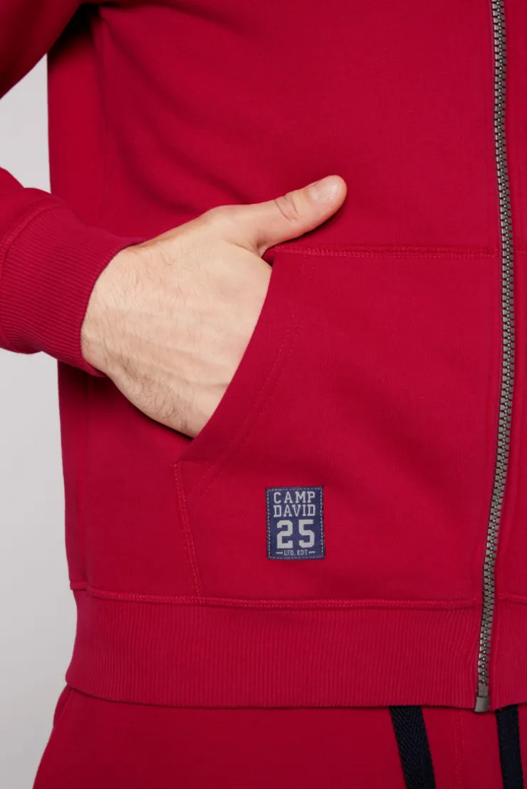 CAMP DAVID & SOCCX Kapuzensweatjacke mit Retro-Artwork royal red royalred Sale