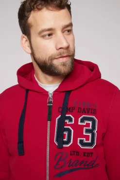 CAMP DAVID & SOCCX Kapuzensweatjacke mit Retro-Artwork royal red royalred Flash Sale