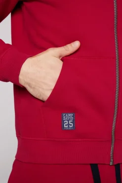 CAMP DAVID & SOCCX Kapuzensweatjacke mit Retro-Artwork royal red royalred Flash Sale