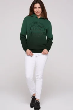 CAMP DAVID & SOCCX Kapuzensweatshirt Dip Dye mit Print dark green darkgreen Clearance