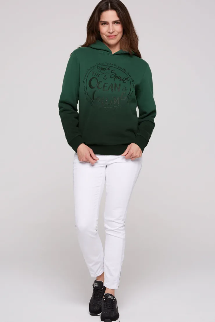 CAMP DAVID & SOCCX Kapuzensweatshirt Dip Dye mit Print dark green darkgreen Clearance