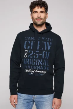 CAMP DAVID & SOCCX Kapuzensweatshirt mit Used Print blue navy bluenavy Clearance
