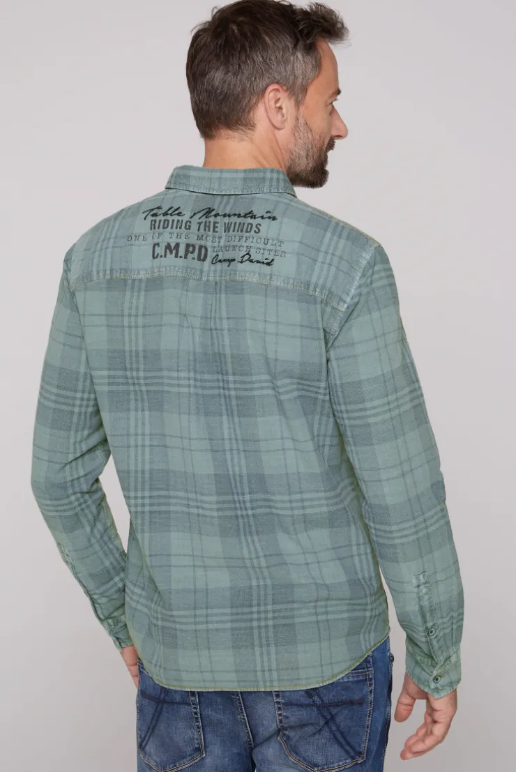CAMP DAVID & SOCCX Karohemd mit Label-Applikationen teal Discount