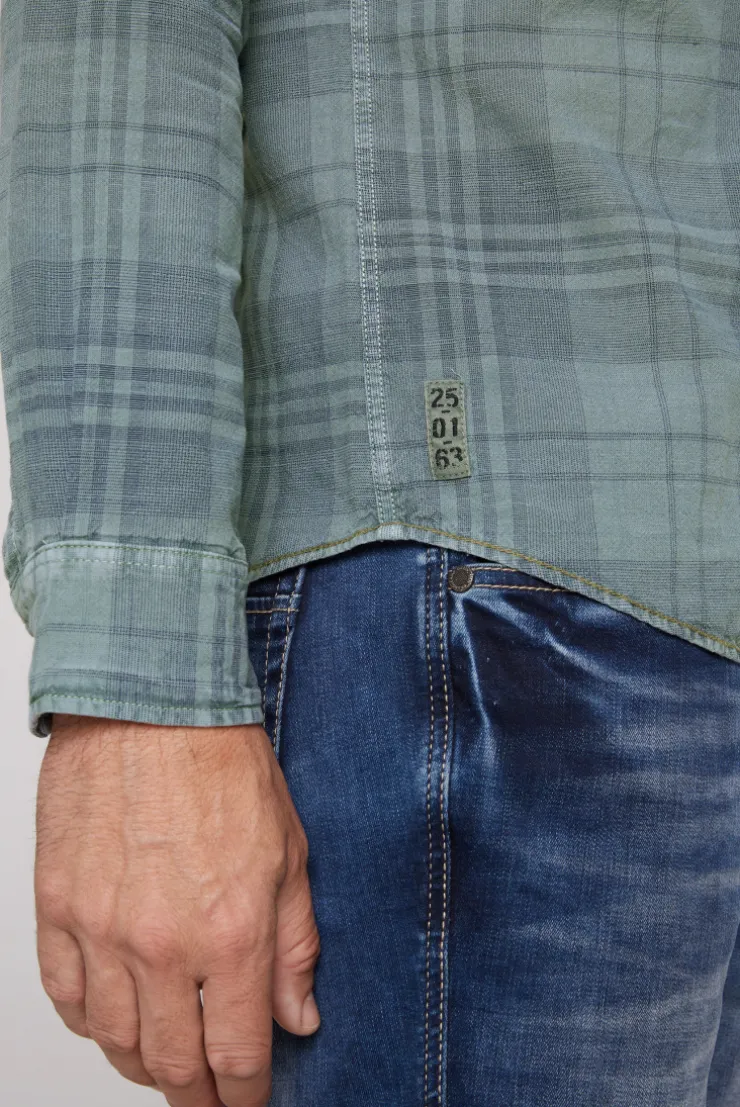 CAMP DAVID & SOCCX Karohemd mit Label-Applikationen teal Outlet