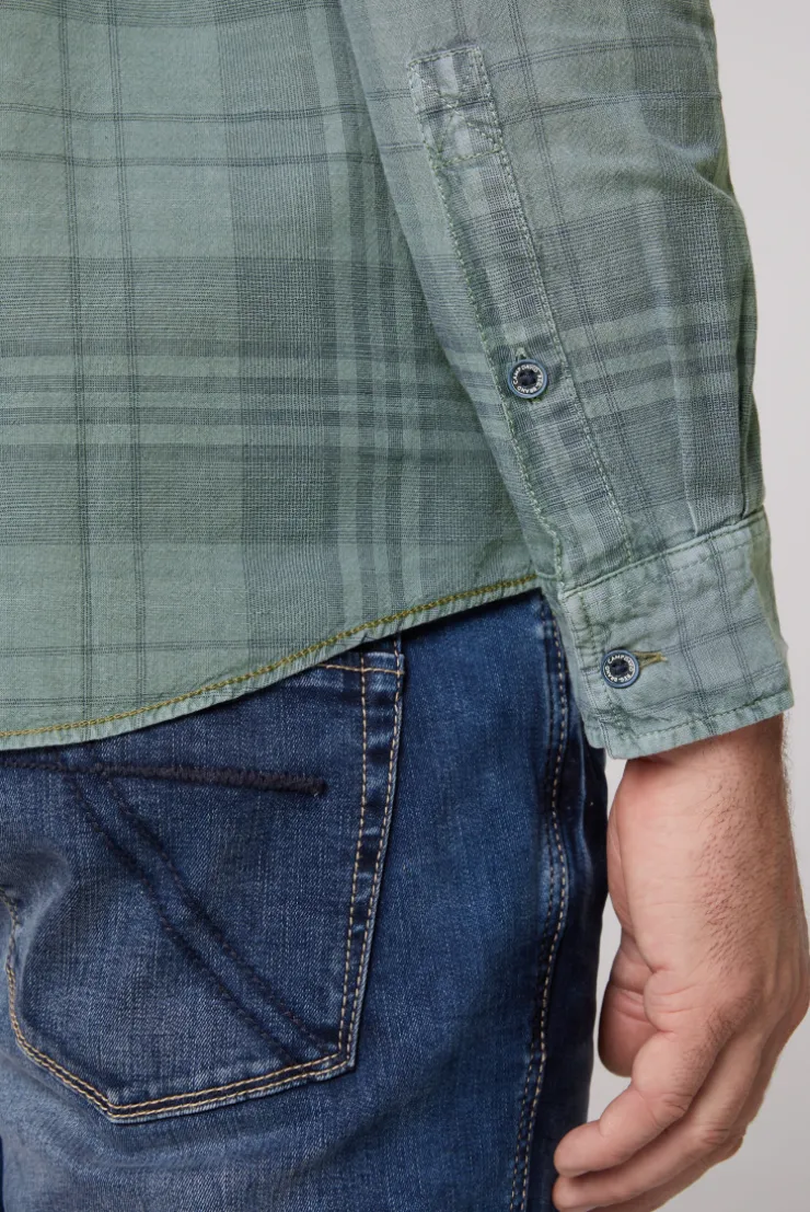 CAMP DAVID & SOCCX Karohemd mit Label-Applikationen teal Outlet