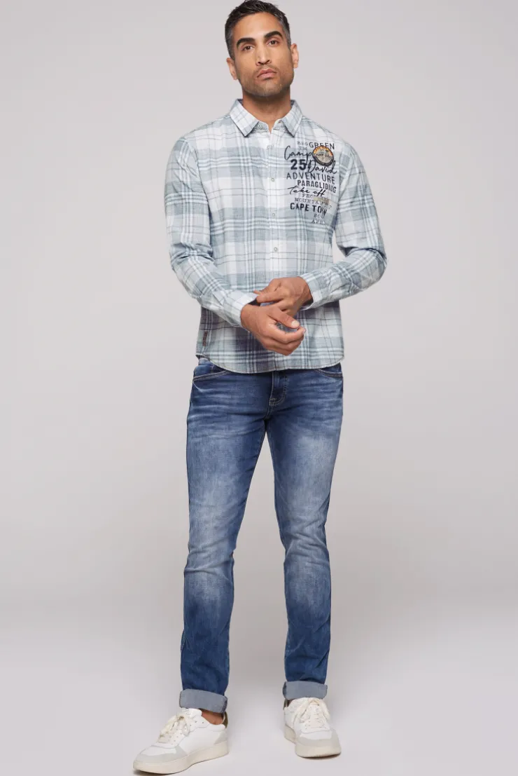 CAMP DAVID & SOCCX Karohemd mit Label-Applikationen opticwhite Flash Sale