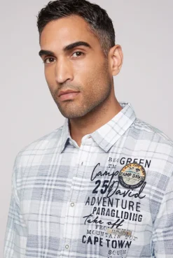 CAMP DAVID & SOCCX Karohemd mit Label-Applikationen opticwhite Flash Sale