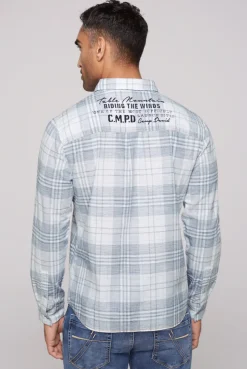 CAMP DAVID & SOCCX Karohemd mit Label-Applikationen opticwhite Flash Sale