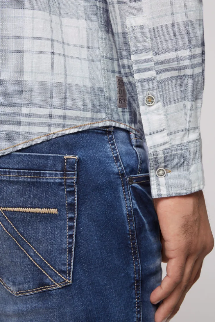 CAMP DAVID & SOCCX Karohemd mit Label-Applikationen opticwhite Flash Sale