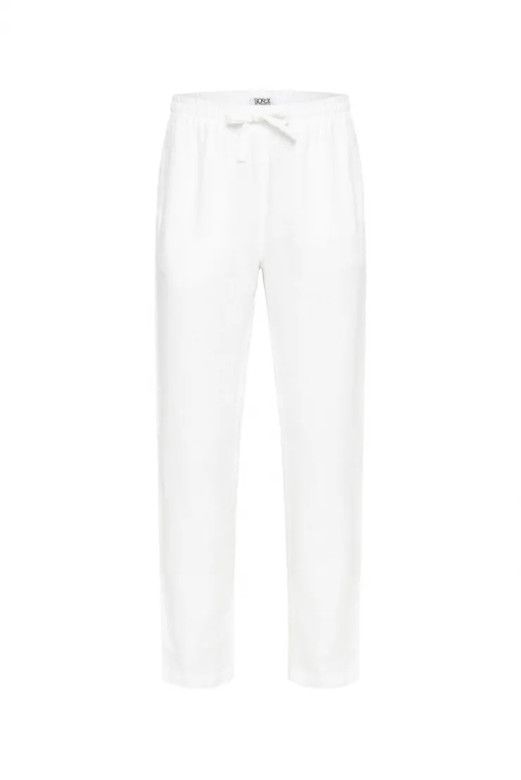 CAMP DAVID & SOCCX Klassische Leinenhose mit Elastikbund opticwhite Sale