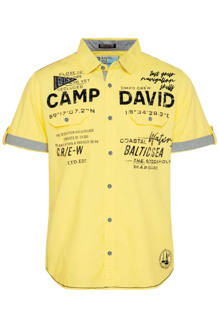 CAMP DAVID & SOCCX Kurzarmhemd mit Klappentaschen und Prints light lime lightlime Best Sale